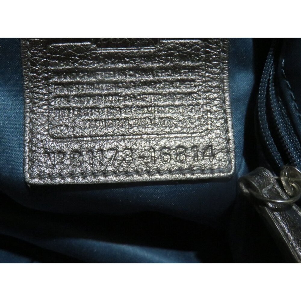 COACH 2011 Kristin Metallic Pewter Leather Front Flap Satchel Hobo Handbag 16814 - Picture 8 of 14
